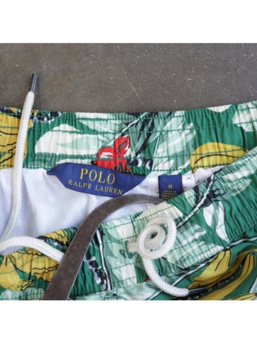 Polo Ralph Lauren Traveler Swim Trunk Tropical Banana Print Mens M 5.5 Inch - Picture 3 of 3